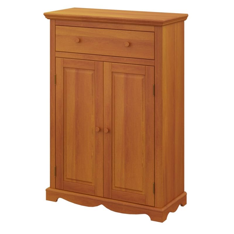 ACTUAL DIFFUSION Buffet Le Parisien Pin Miel 2 Portes 1 Tiroir 2 Etagères 3 Niches L 94 H 134 P 42