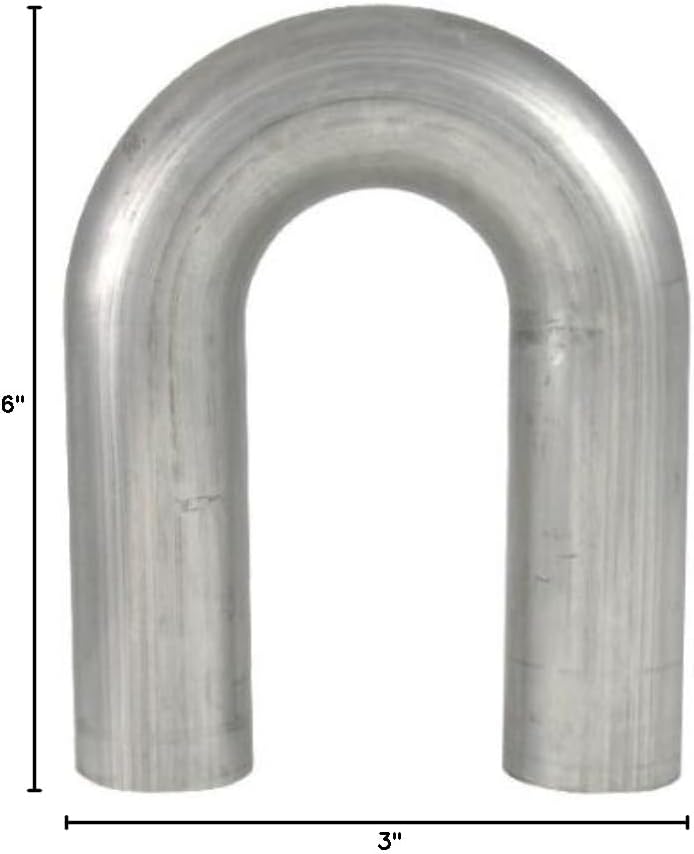 0.75"OD 180 Deg. 304 Stainless Steel Mandrel U-Bend, 16 Gauge - 1.25" Radius, 3" x 6" Legs