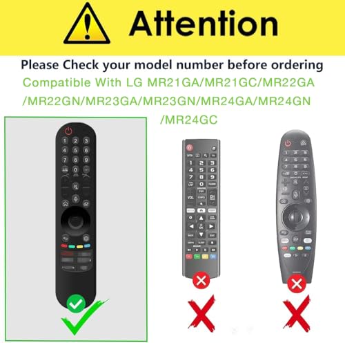 USTIYA Remote Case for LG TV Magic MR24GC/MR23/MR22/MR21 Remote Control 2023 2022 2021 by Alexa Voice Case Protective Cover Silicone (Black)