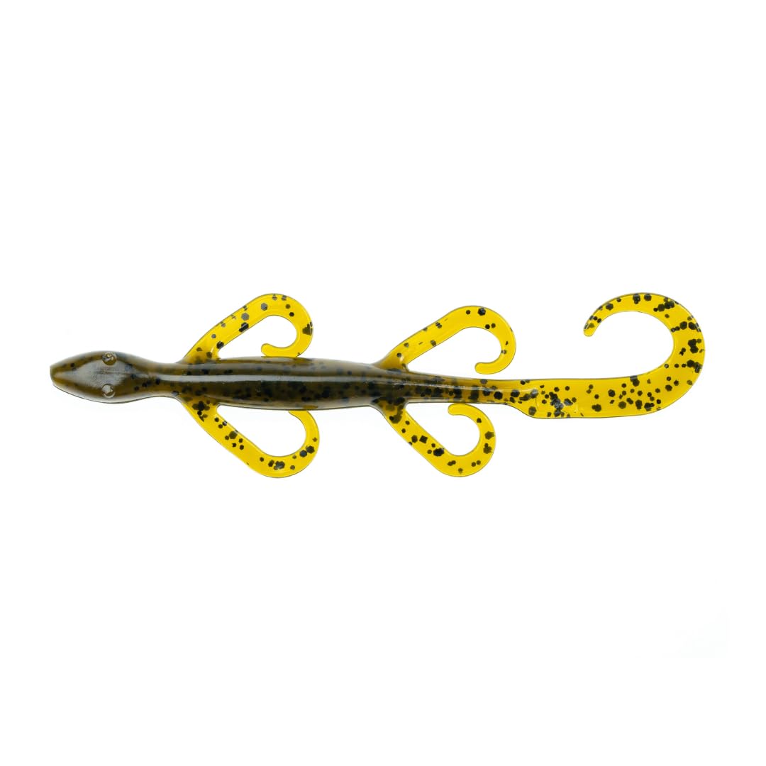 BAITFUEL Lizard Big Creature Bait Infused with Supercharged X55 Formula Gel | 6-Inch, Green Pumpkin (PN: X18505)