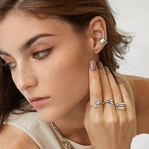 Jstyle QSWA-J-J0938-MOONSTONE 925 Sterling Silver Open Toe Rings Set thumb #3