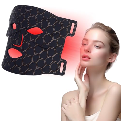 TaFoyu Máscara Facial LED con Terapia de Luz Roja para La Cara y La Piel, Mascarilla LED de 4 Colores con Luz Infrarroja Cercana, Dispositivo de Cuidado para Todo Tipo de Piel, en Casa