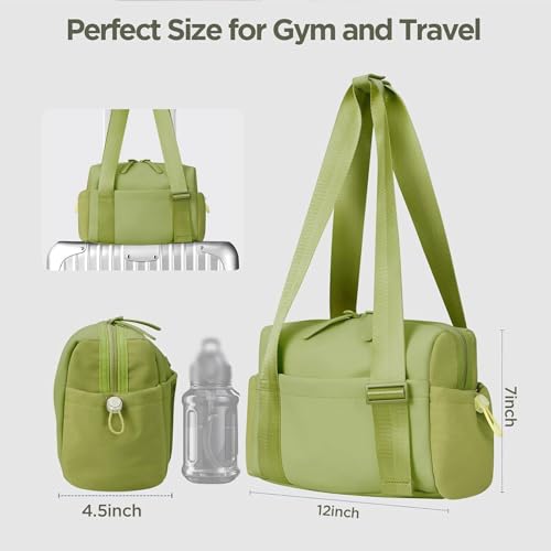 Small Gym Bag for Women Mini Gym Tote Bag Waterproof Travel Duffle Cute Handbag With Wet Compartment Coin Wallet Traveling (Blue)4