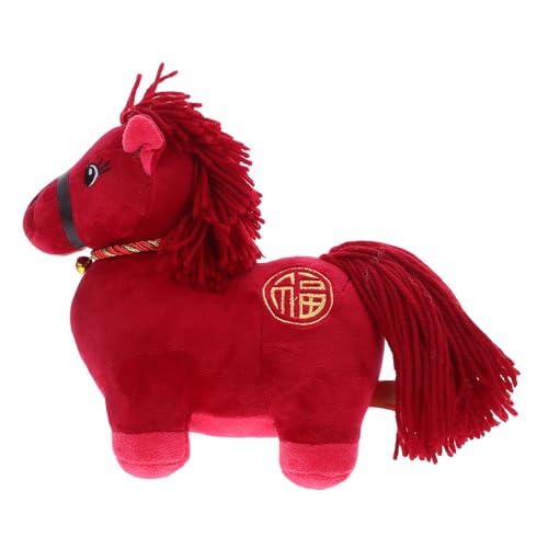 Peluche cheval du zodiaque rouge 22 cm d'une douceur absolue figurine décorative