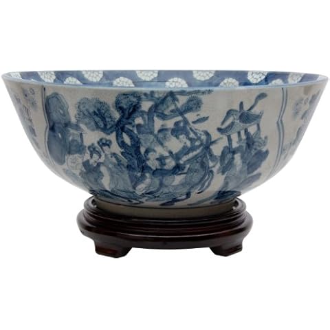 Red Lantern BW BWLD Display Bowl, Large, Ladies Blue & White Cover