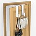 PMMASTO 2-Pack Over The Door Hooks - Rustproof Stainless Steel Door Hangers for 1-3/4 Inch Doors, Non-Marking and Tool-Free Easy Install​​ (White, T Shape-Fits 1-3/4