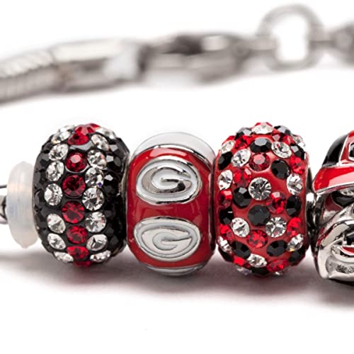 University Of Georgia Charm | Uga Red Round Bead Charm | Officially Licensed University Of Georgia Jewelry | Uga Charms | Georgia Bulldogs| Uga Jewelry | Georgia Charms | Stainless Steel #TOP2