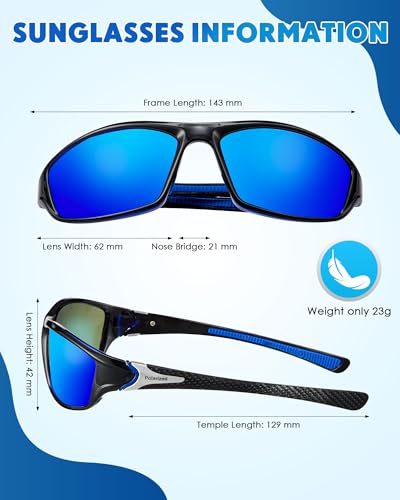 Image of Frienda 6 Pack Polarized Sport Sunglasses for Men Multipack Fit over Glasses Pack Lot Set Men's Sport Fishing Eyeglasses