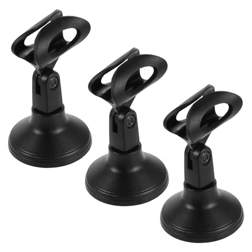 GARVALON 3 Juegos de Soportes Ajustables para Micrófono de Condensador con Base Pesada, Clip de Micrófono de Sobremesa y Abrazadera de Mesa Desmontable, Adecuado para Podcasting,