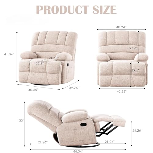 Sillón reclinable blanco piel oversized miniatura 2