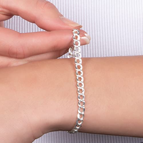 PORI JEWELERS 925 Sterling Silver Italian Charm Link Chain Bracelet for Men and Women4