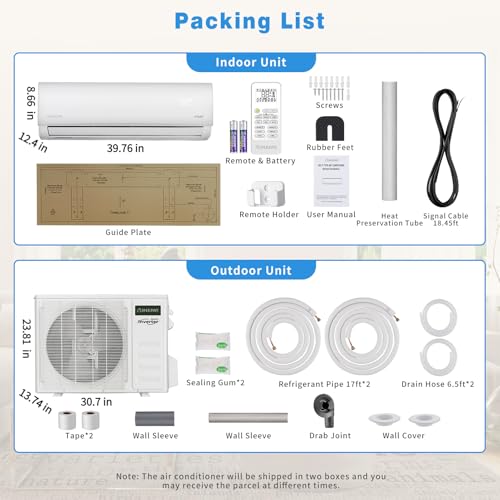 Jinjunye KF450037 18000Btu Mini Split Air Conditioner Ductless Inverter Heat Pump thumb #8