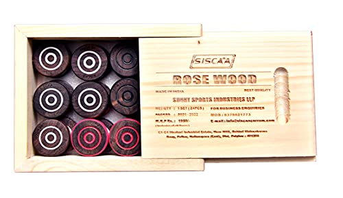 Image of SISCAA Rosewood Coin Set ( Carrom Men, Thickness- 7 mm),for 12 months and up,for 3 Years and UP