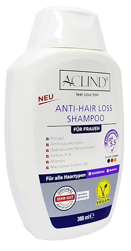 Aclind Anti-Hair Loss Shampoo Women Vegan 300 ml Anti Hair Loss Shampoo Promotes Hair Growth and Activates Hair Root Against Hair Loss For All Hair Types Dermatologically Tested - Image 2