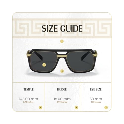Versace VE4399 Square Sunglasses for Men +BUNDLE with ACCESSORY EYEWEAR KIT4