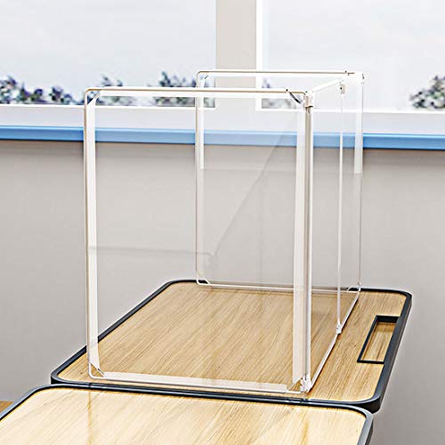 Odetina Plastic Barrier Desk Shields Translucent Room Divider Sneeze Guard Portable Shield for Classroom Dividers Partition (4PCS) - Thumbnail 2