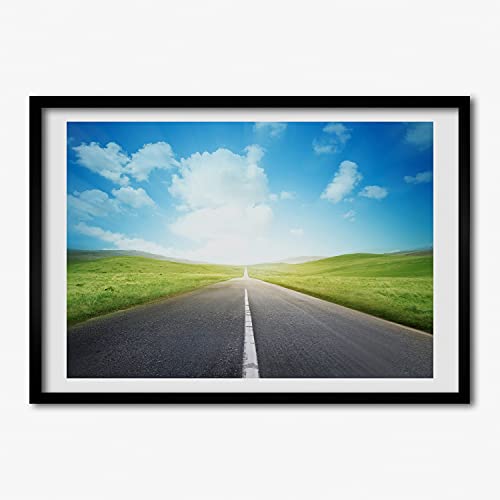 Affiche Droga A Travers La Prairie Tulup Évadez-vous Nature Cadre Bois 70x50