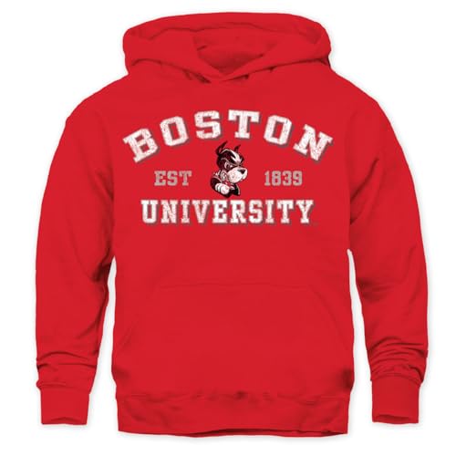 Barnesmith Boston University Apparel BU Terriers Youth Unisex Hooded Sweatshirt Vintage Red Small