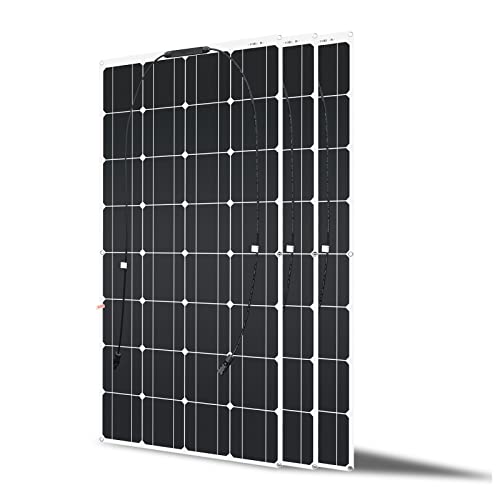 300W Flexibles Solarpanel （3 * 100w） 24V/12V Solarpanel Monokristallines Silizium Photovoltaik Solarladegerät eignet sich für Wohnmobilyachten Campingzelte und andere unebene Oberflächen