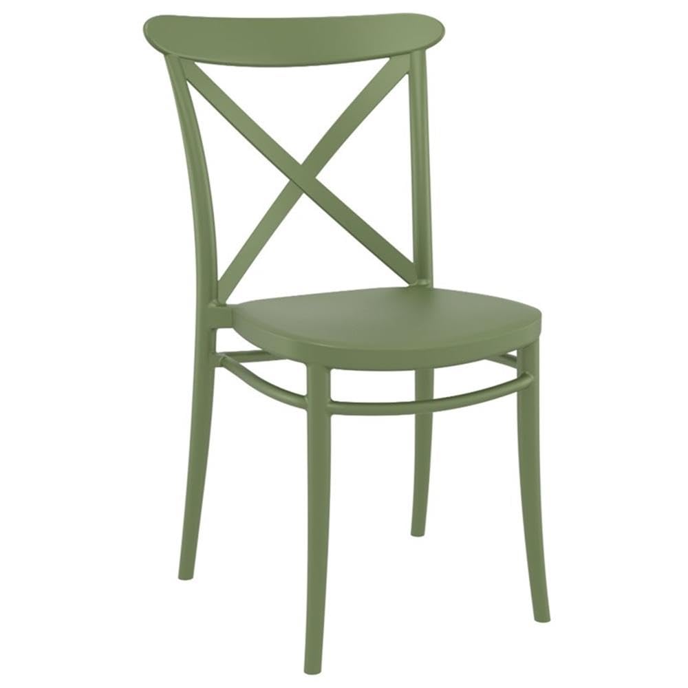 compamia cross resin outdoor chair olive green (set of 2)