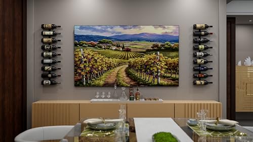 Image of Ultra Wine Racks Max Reveal Wall Mounted Wine Rack - Black Metal Wall Rails, 2 ft (6 Bottles)