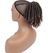SCENTW Dreadlock Ponytail Extensions for Women Brown Drawstring Ponytail with Curly Ends Goddess ...