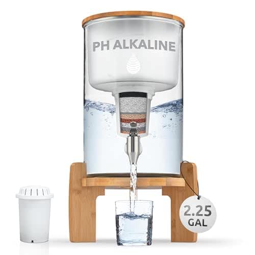 Invigorated Water pH Recharge Glass Alkaline Water Dispenser Filter System