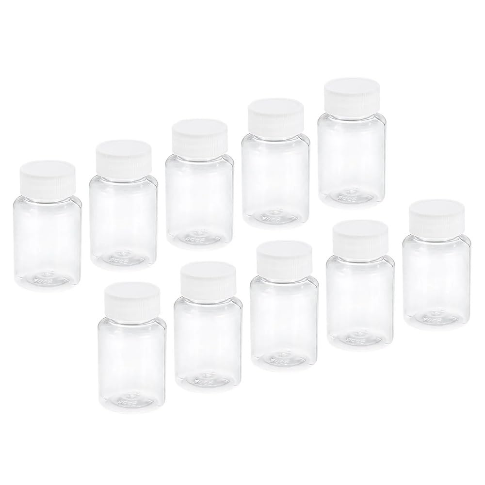 CHUIXISH 30Pcs 30ml 1 Oz Wide Mouth Reagent Bottle PET Plastic Storage Bottles Laboratory Chemical Reagent Bottle Sample Liquid Container