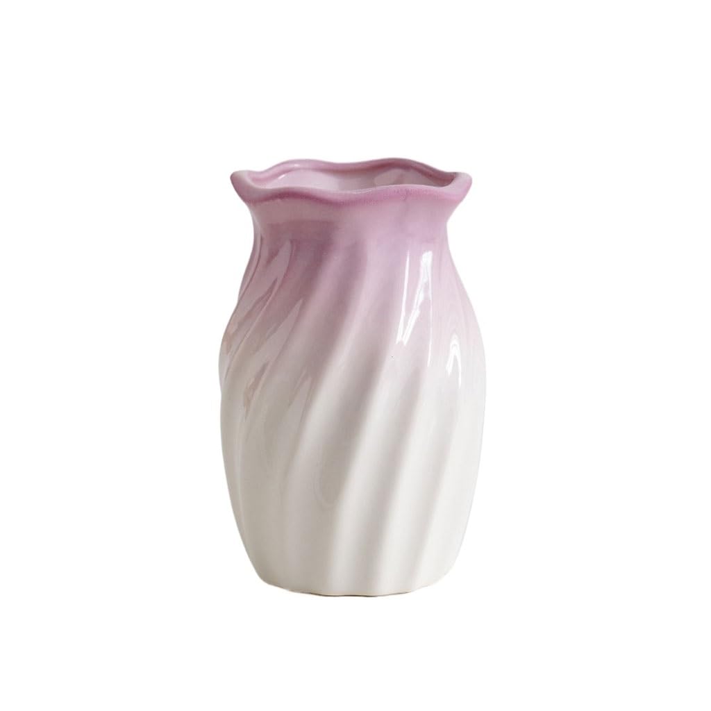 Vase Simplicity Ceramic Vase Office Hydroponic Flower Device Nordic Home Desktop Ornaments Ceramic Vase(B)