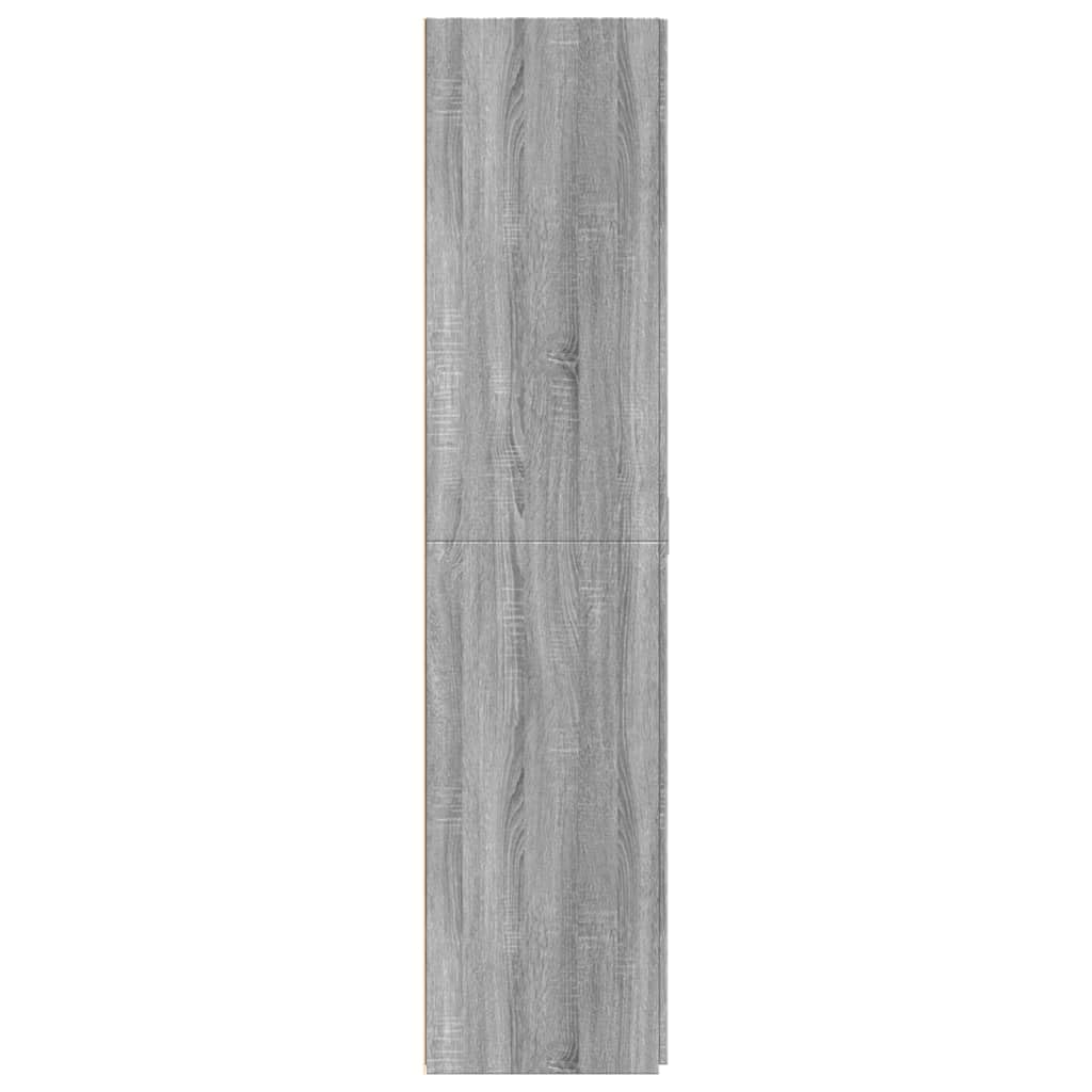 Higieniczna szafka Sonoma szara, 80 x 42,5 x 185 cm, szafka z drzwiami z materiału drewnopochodnego, regał stojący do sypialni, salonu, wszechstronne przechowywanie mebli