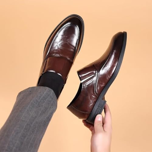 Men's Comfort Orthopedic Dress Shoes, Slip-On Brogue Loafers, Cow Leather, Casual Business Formal Footwear3