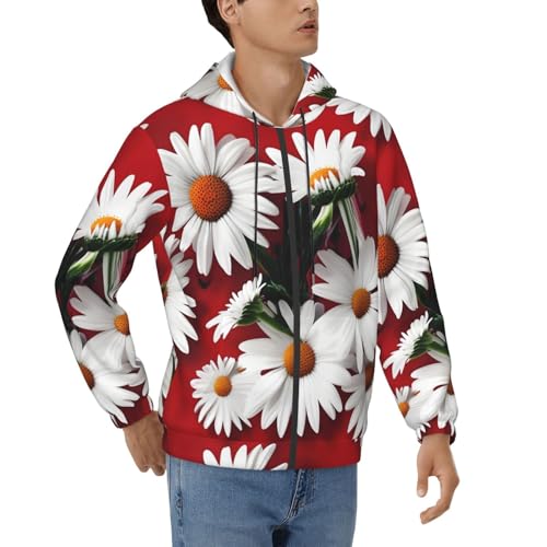 Sweat à capuche marguerite homme pull doux isolant pour l'hiver et l'automne