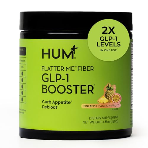 Flatter Me Fiber GLP-1 Booster – Fiber Supplement for Women & Men, Prebiotics & Enzymes for Weight Support, Reduce Bloating, Double GLP-1 Levels, Digestive & Gut Health (10 Servings)