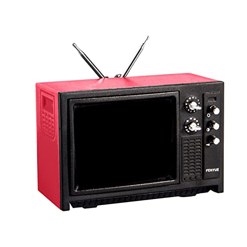 SM SunniMix Mini Puppenhaus TV Modell Möbel Wohnzimmer Lebensszene Ornamente Im Maßstab 1:12 , Rot – Bild 6