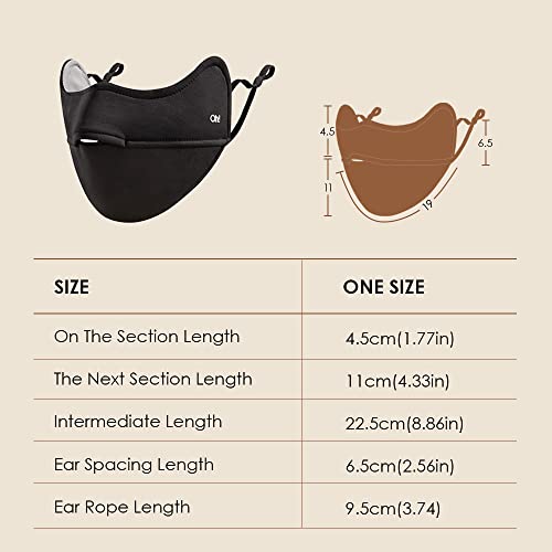 OHRAIN Adjustable Face Cover Washable Reusable Comfortable Windproof Neck Gaiter Black2