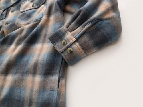 Image of Gary Com Heavy Thick Flannel Plaid Jacket Sherpa Fleece Lined Hoodies for Men Zip Up Winter Warm Coat Zipper Sweatshirt