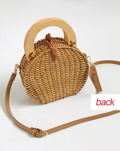 Vintage Handmade Handwoven Pearl Bag Rattan Shoulders Woven Handbags Beach Style Straw Bags4