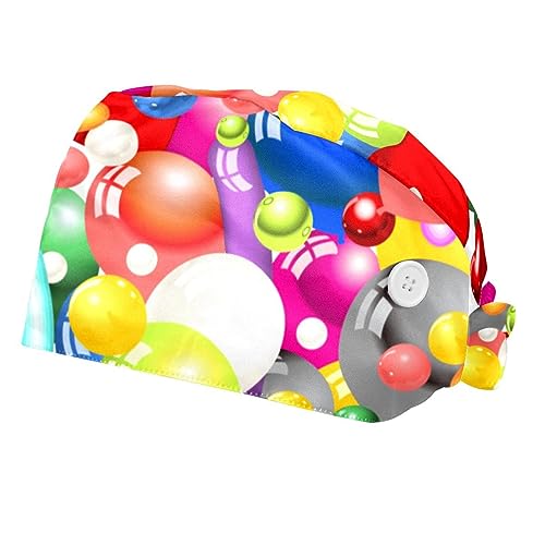 Chapeaux de travail VERED à motifs ballons colorés avec bandeau anti-transpiration, lot de 2