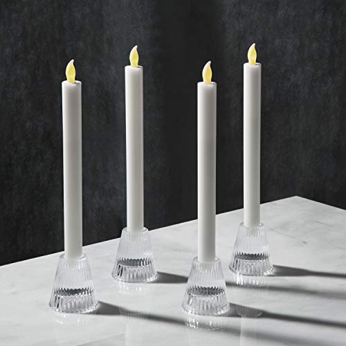 Lamplust Clear Glass Candle Holder Candlestick Holders - Set Of 4 Reversible Taper Tealight Candle Holder, 2.5 Inch Small Candle Holders For Table Centerpiece, Gold Candle Stick Holder Wedding Decor #TOP3