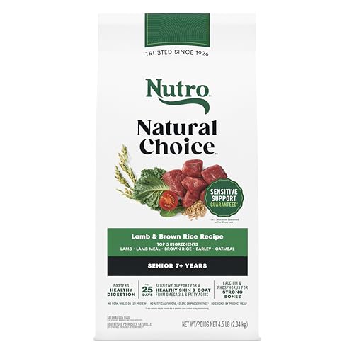 Nutro Natural Choice Senior Dog Food, Lamb & Brown Rice Recipe, 4.5 lb. Bag
