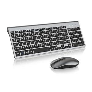 cimetech EasyTyping KF10 Wireless Keyboard and Mouse Combo, [Silent Scissor Switch Keys][Labor-Saving Keys]Ultra Slim Wireless Computer Keyboard and Mouse, Easy Setup for PC/Laptop/Mac/Windows – Grey