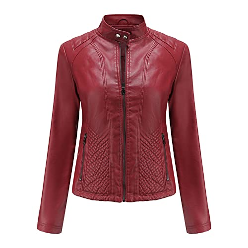Veste moulante à manches longues en cuir synthétique premium noir