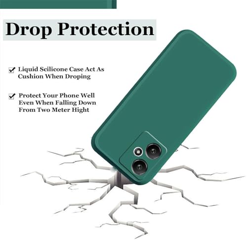 Image of A rtistque Liquid Silicone Back Cover Case for Mi Redmi 13C 5G / Poco M6 5G Shockproof TPU Soft Flexible with Camera Protection - Green