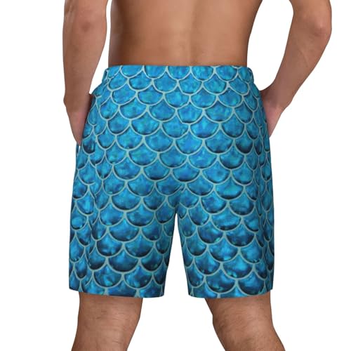 Short de bain double couche pour homme motif écailles bleu idéal surf - 4