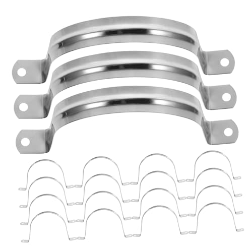 Unomor 100pcs Stainless Steel Pipe Clamp Set Heavy Duty Hose Fixing Clamps for Pipe Tube