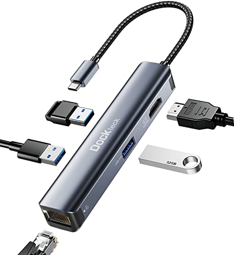 USB C  ̴  5-IN-1 ƼƮ  USB C - 4K HDMI 1GBPS LAN 3 USB 3.0, MACBOOK AIR PRO IPAD AIR PRO SURFACE PRO XPS 