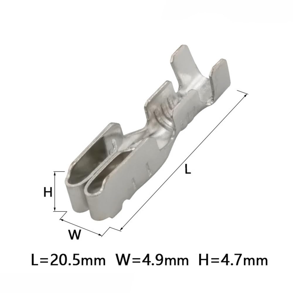Elektrischer Anschluss for Kraftfahrzeuge, Drahtstiftverbinder 20,5 x 4,9 x 4,7 mm, silberne Anschlussklemmen for Sicherungskästen for Kfz-Zähler
