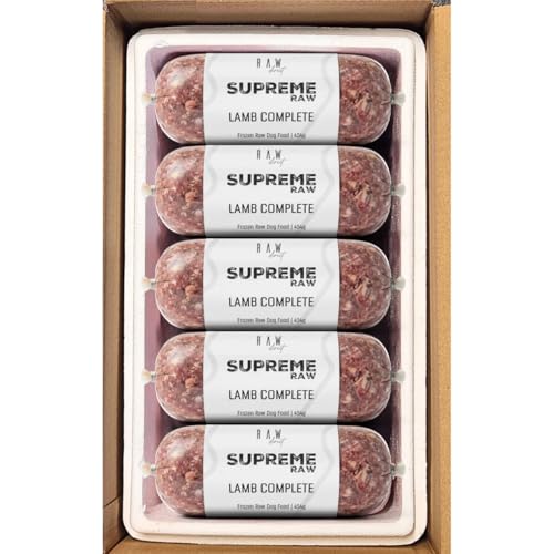 RAW DIRECT Supreme Raw Frozen BARF Dog Food - 454g Rolls - Variety Flavours Box of 10 20 30 Rolls - Premium Natural Barf Diet - High-Protein Grain-Free & Nutrient-Rich (10 LAMB COMPLETE)