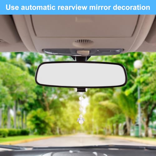 APOMOONS 2PCS Schutzengel Anhänger, Rückspiegel Anhänger, Rückspiegel Glücksbringer, Auto Rosenkranz, Auto Innendekoration, Rückspiegel Glücksbringer, Schutzengel Geschenk, Glück, Mode