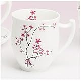Farbe: weiß rosa - Motiv: Cherry Blossom